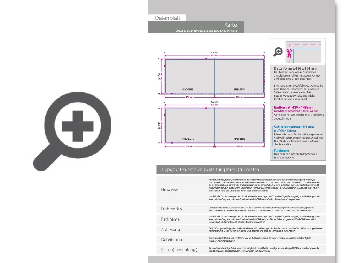 Product Bild trauerkarte_din_a5_quer_4-seiter_4_4_farbig_+_sonderfarbe_silber